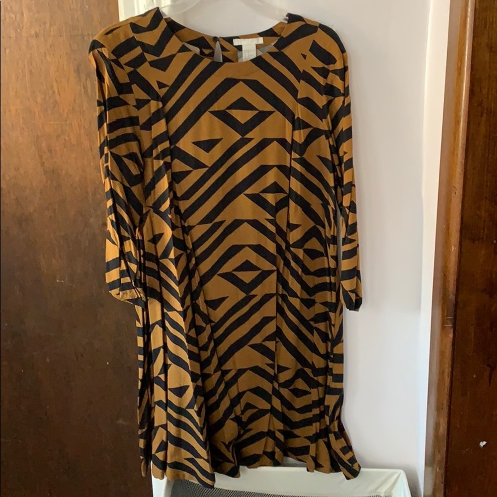 Brown and Black print dress